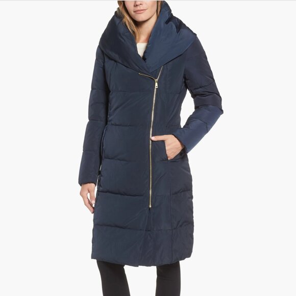 Navy Blue Down & Feather Coat Cole Haan - Picture 1 of 6
